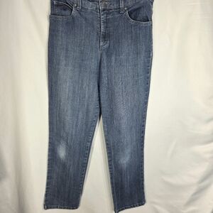 Gloria Vanderbilt Amanda 5 Pocket Rhinestone Accent Denim Blue Jeans Size 8P